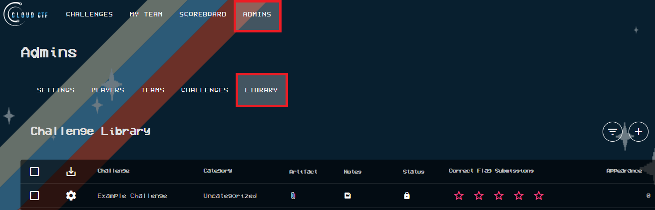 The admins tab can be found on the top of the screen, as the rightmost option of all the tabs.