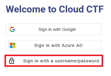 "Sign in with a username/password" button is the last button in the list of sign in options.